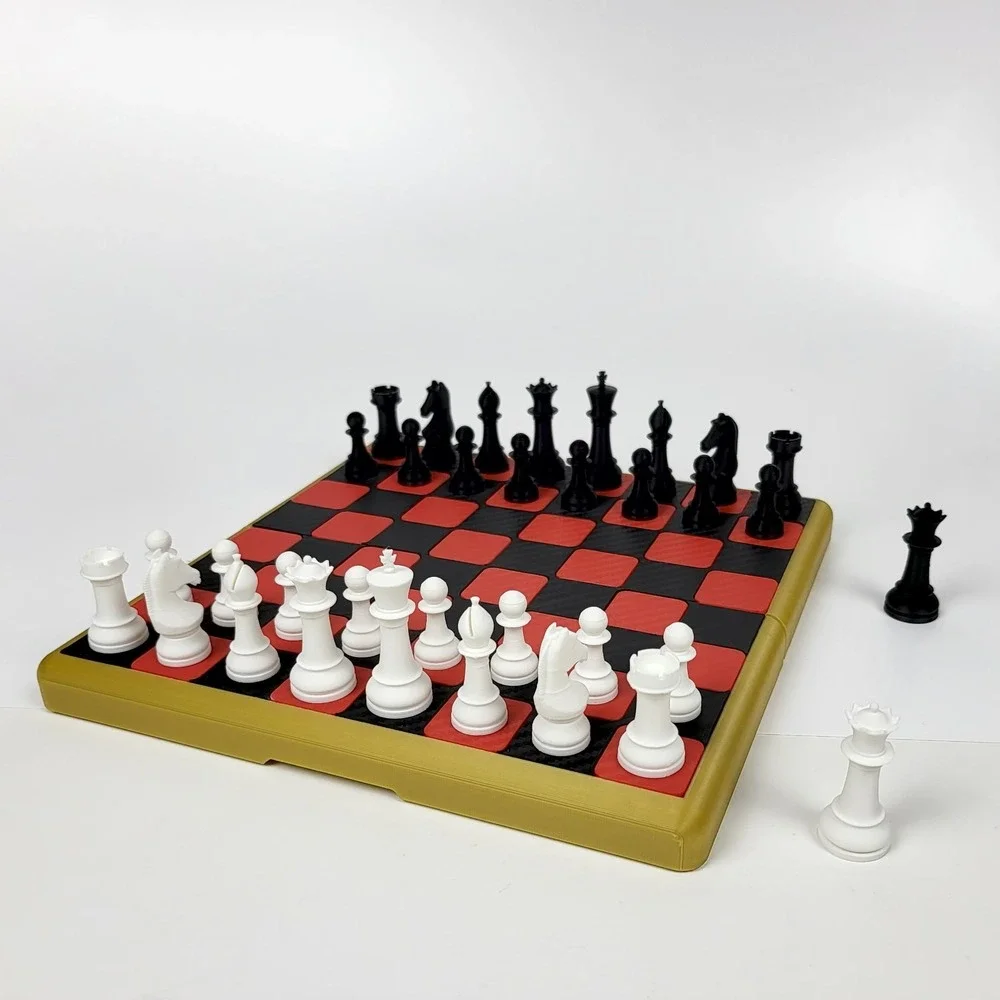 Magnetic 3d-Printed Folding Staunton Chess Set Good‎ Christmas Gift Idea